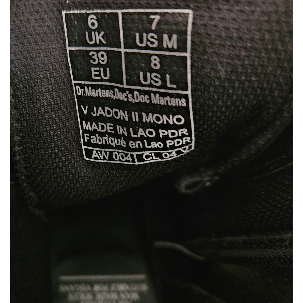 Dr. Martens Vegan Jadon II Mono Platform Boots Black Sz 7M FLAW - Picture 10 of 13